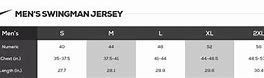 Image result for Nike NBA Jersey Size Chart