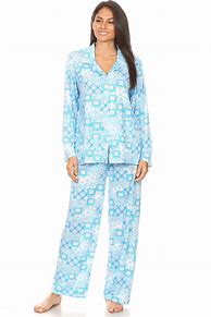 Image result for Pajamas Long Sleeve Button Women's