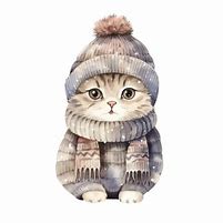 Image result for Cartoon Cat Winter Hat Cute