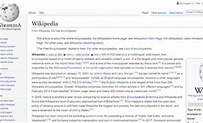 Image result for Wikipedia English Main Page Free