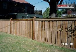 Image result for Capped Rail Wood Picket Fence