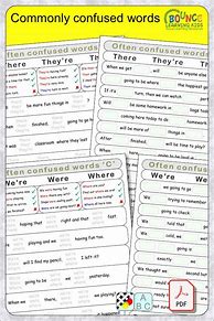 Image result for Commonly Confused Words Worksheet