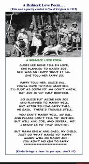 Image result for Redneck Love Poem