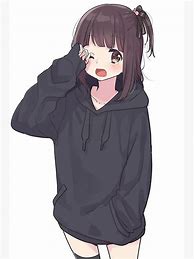 Image result for Anime Girl Black Hair Hoodie