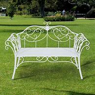 Image result for White Aluminum Moulded Seat Patio Bench