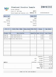 Image result for Valid Itemized Bill