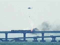 Image result for Kerch Strait Bridge On Fire