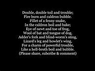 Image result for Bubble Bubble Toil and Trouble Poem