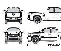 Image result for Pickup Truck Outline Template