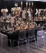 Image result for Black and Champagne Wedding Reception