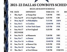 Image result for Dallas Cowboys Schedule 2021 Printable