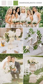 Image result for Wedding Color Scheme Green and Champagne
