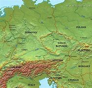 Image result for Physical Map of Central Europe