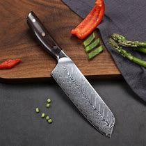 Image result for Damascus Steel Santoku Knife
