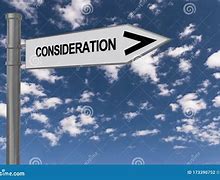 Image result for Consideration Sign