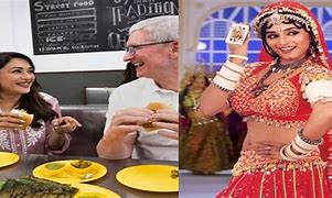 Image result for Tim Cook and Madhuri Dixit