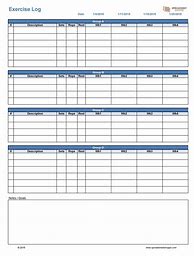 Image result for Exercise Tracker Template