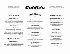 Image result for Goldie's Fast Food Menu