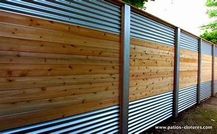 Image result for Galvanized Fence Designs