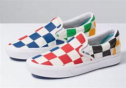 Image result for Vans Slip-Ons Multicolor Checker