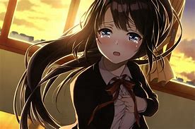Image result for Crying Anime Girl with Brown Hair