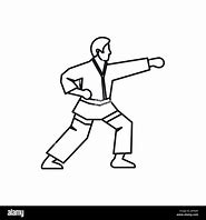 Image result for Image Outline of Karate Man Standing