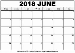 Image result for Free June 2018 Monthly Calendar