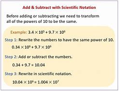 Image result for Adding and Subtracting Scientific Notation