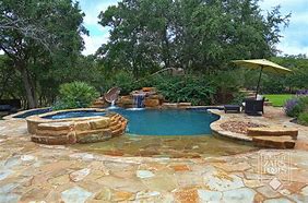 Image result for Beach Entry Pool with Hot Tub