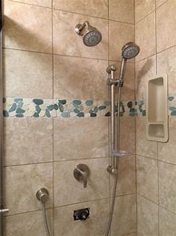 Image result for Flat Pebble Shower Floor with Accent