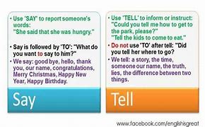 Image result for Difference Betwwen Say and Tell