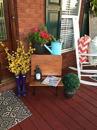 Image result for Front Porch Decorating with Old School Desk