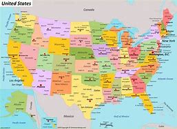 Image result for Map of USA Showing Cities