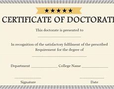 Image result for Blank PhD Certificate
