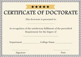 Image result for Doctorate Degree Certificate Paper Size