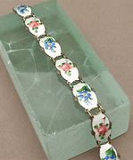 Image result for Vintage Faux Pearl Rhinestone Enamel Flowers Bracelet