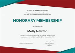 Image result for Honorary Member Certificate Wording