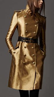 Image result for Gold Satin Trench Coat