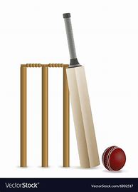 Image result for Photo of Cricket Bat Ball and Wicket