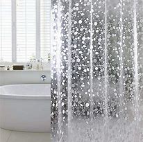 Image result for Translucent and Black Shower Curtain