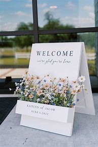 Image result for Flower Box Wedding Welcome Sign