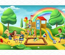 Image result for Kids Playing at Playground Cartoon