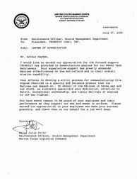 Image result for Letter of Appreciation USMC