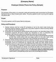 Image result for Work Cell Phone Policy Template