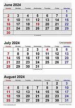 Image result for Calendar for June and July