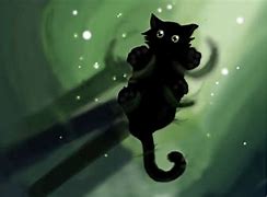 Image result for Anime Black Cat Sitting