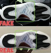 Image result for Jordan 11 Fake vs Real