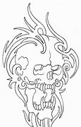 Image result for Tribal Skull Tattoo Outlines
