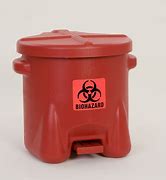 Image result for Red Biohazard Trash Can with Foot Pedal