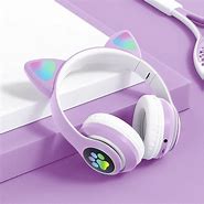 Image result for Pink Cat Headphones Blue Light